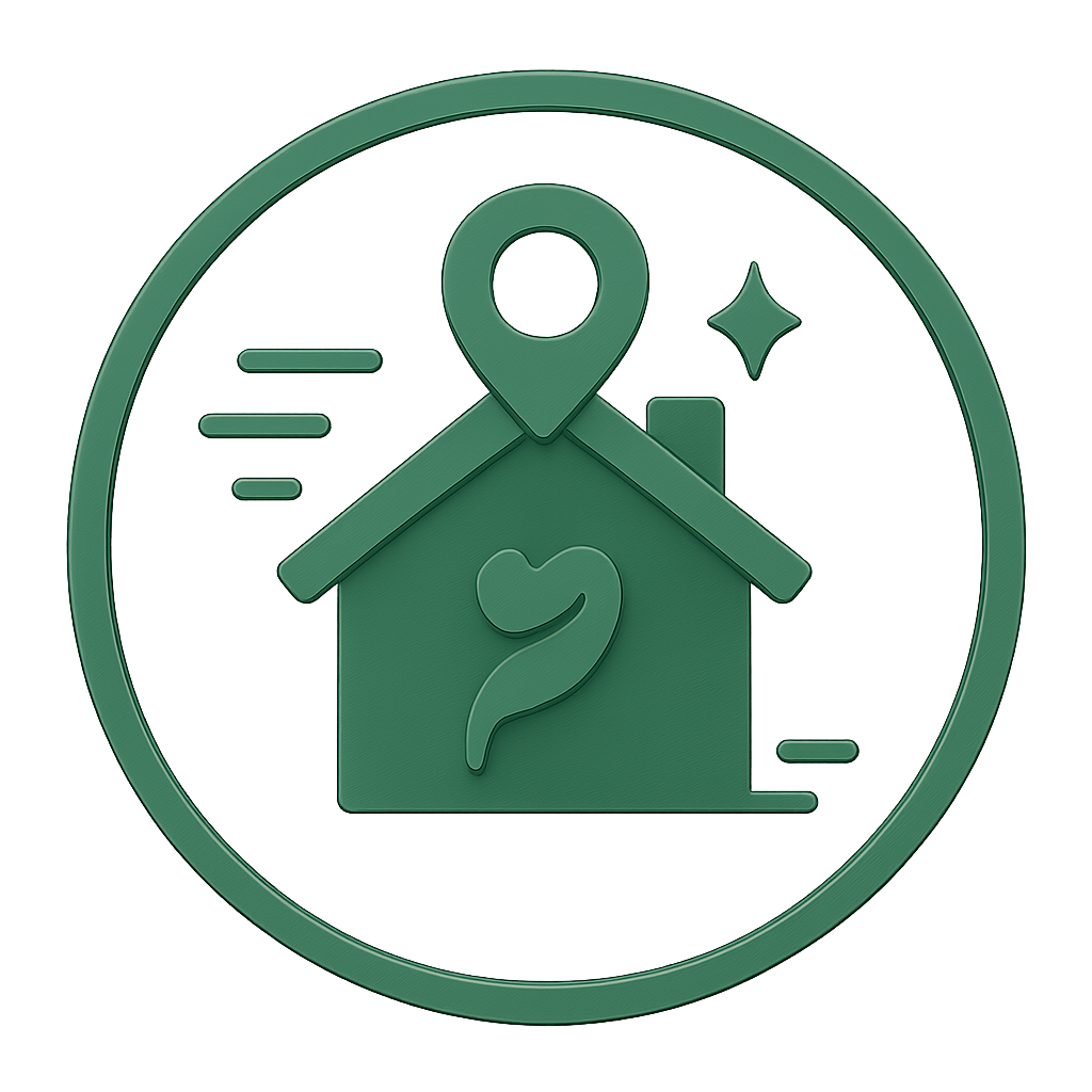 Icône verte représentant la localité